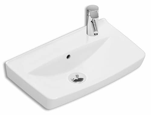 Spira Square Håndvask 50cm Hvid, Med Hanehul Til Højre Håndvaske