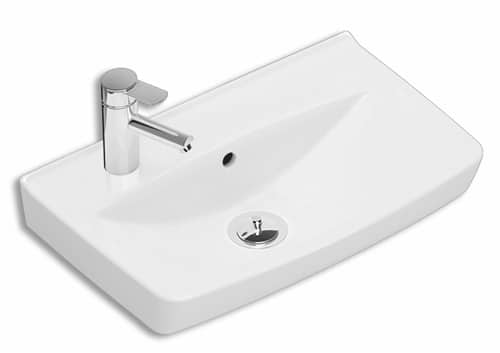 Spira Square Håndvask 50cm Hvid, Med Hanehul Til Venstre Håndvaske