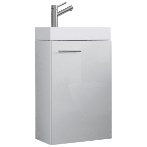 Badeværelsessæt, underskab med keramisk håndvask, hvid, H. 60 x B. 41 x D. 22 cm