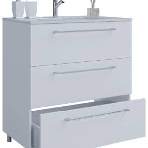Håndvaskskab med håndvask - badeværelsesmøbelsæt - 60 Cm 3 Skuffer