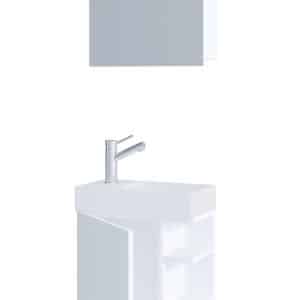 Badeværelsessæt med underskab, håndvask og vægspejl, h. 70 x b. 40 x d. 22 cm, hvid
