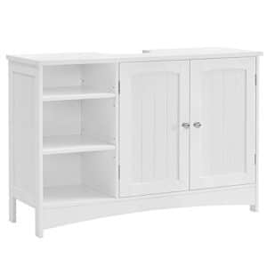 VASAGLE badeværelsesunderskab uden håndvask, m. 2 låger og 3 justerbare hylder - hvid MDF