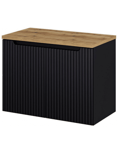 SKELBO Underskab til håndvaske i MDF og møbelplade B80,4 x D40 cm - Sort/Vild eg