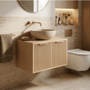 Underskab til håndvask i MDF H36 x B60 x D47 cm - Natur/Børstet guld